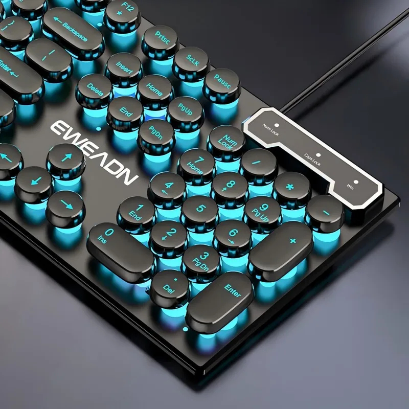 Laptop Accessories Gaming - Retro Punk Mekanik Hissiyatlı Klavye Mouse
